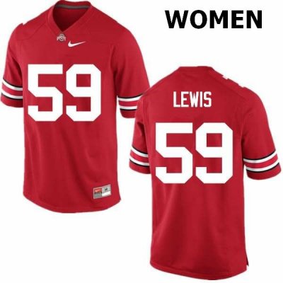 NCAA Ohio State Buckeyes Women's #59 Tyquan Lewis Red Nike Football College Jersey AZL1145NG